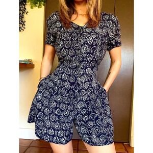 Vintage floral pattered romper